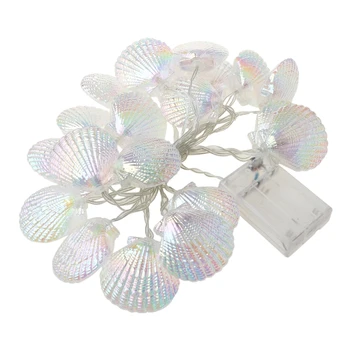 2021 Novo Seashell Zvezda Conch Svetlobe Niz LED 3000K Toplo Bela Garland Luči