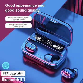 TWS Bluetooth 5.1 Slušalke 2000mAh Polnjenje Box Brezžične Slušalke 9D Stereo Šport Nepremočljiva Čepkov Slušalke z Mikrofonom